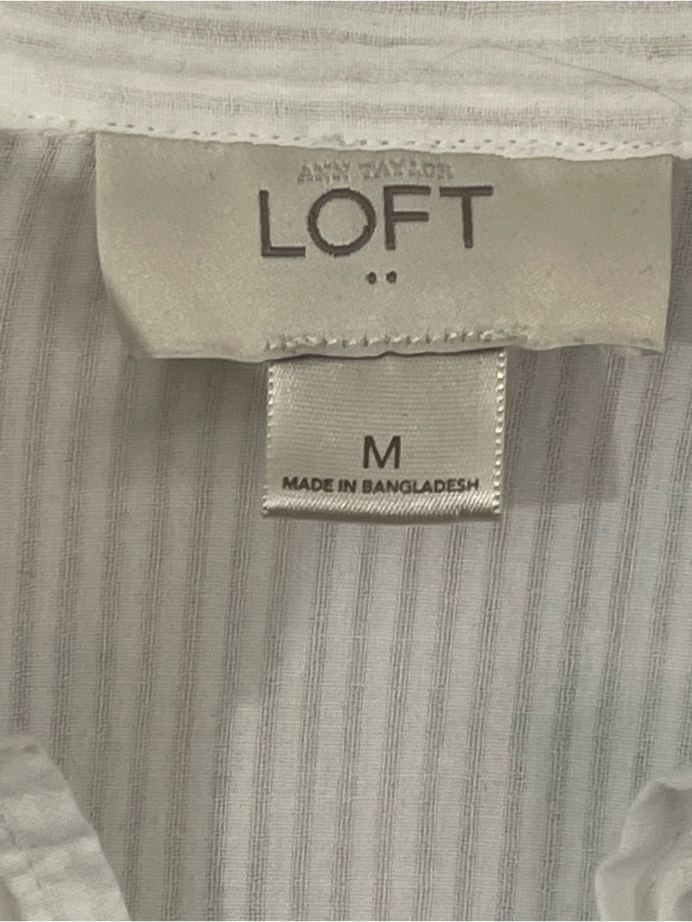 Loft Lightweight Sheer Cotton Casual Button-Down Top 3/4 Sleeves size M - Picture 3 of 6